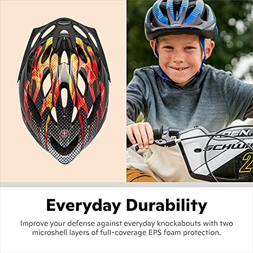 Kids thrasher bike helmet with flame graphics — photo 4