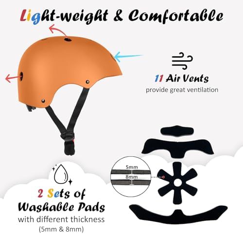 Orange small toddler adjustable helmet — photo 5
