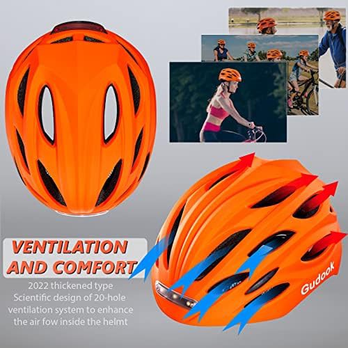 Matte Orange Urban Commuter Helmet with LEDs — photo 5