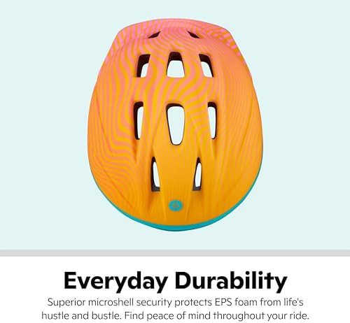 Pink and orange classic toddler bike helmet — photo 4