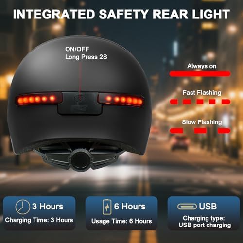 Smart Bluetooth Commuter Helmet with Rear LED Lights — photo 3