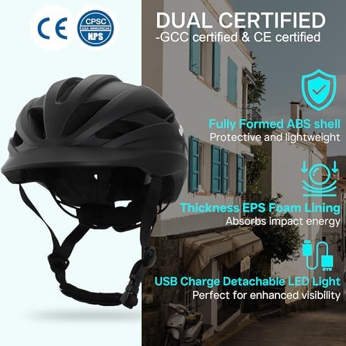 Urban scooter helmet with detachable rear taillight — photo 3