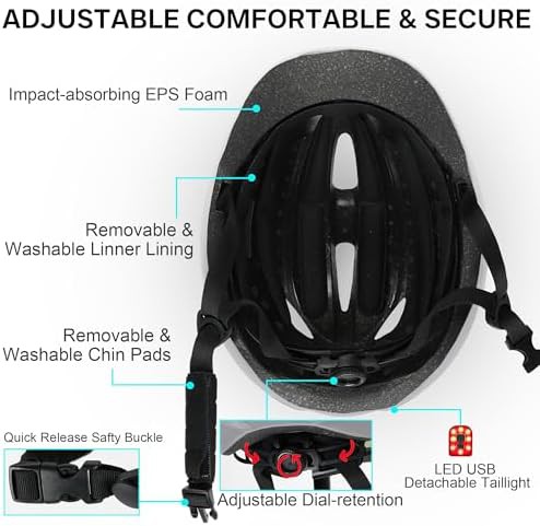 Urban scooter helmet with detachable rear taillight — photo 5