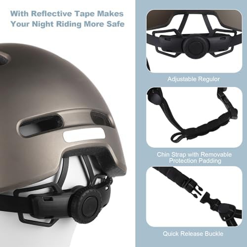 Titanium Gray Urban Helmet with Long Visor — photo 4