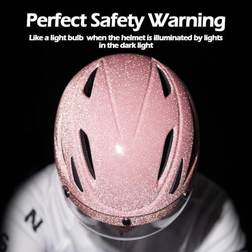 Shining pink mountain bike helmet with visor — photo 4