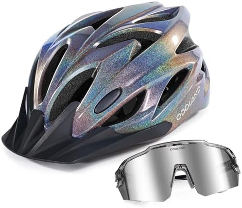 Glitter galaxy road helmet with sunglasses