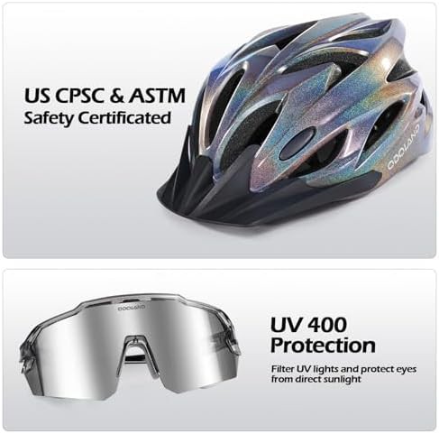 Glitter galaxy road helmet with sunglasses — photo 4