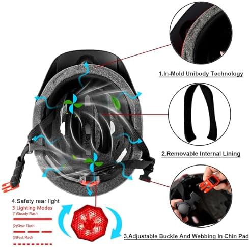 Youth Bike Helmet with Integrated LED Light — photo 4