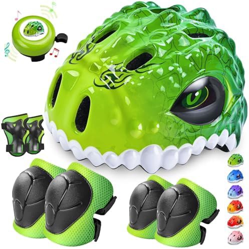 Kids bike helmet and protective gear set