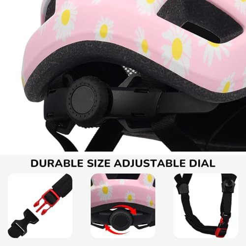 Pink Daisy Pattern Toddler Scooter Helmet — photo 4