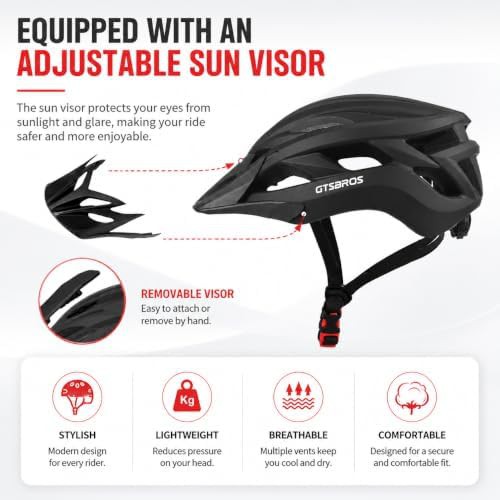 Adjustable Commuter Helmet with Integrated Visor — photo 4
