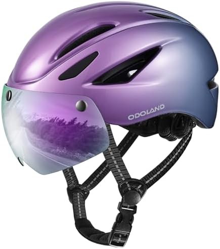 Gradient purple helmet with magnetic visor