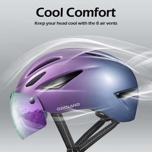 Gradient purple helmet with magnetic visor — photo 4