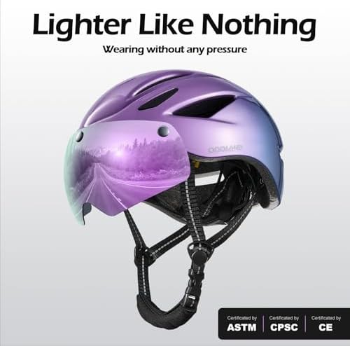 Gradient purple helmet with magnetic visor — photo 5