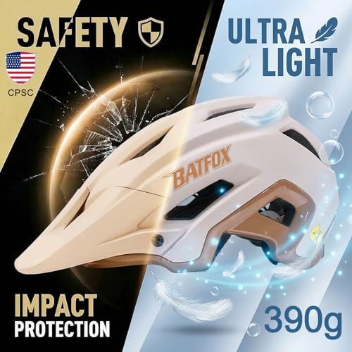 Brown mountain bike helmet with LED light — photo 3
