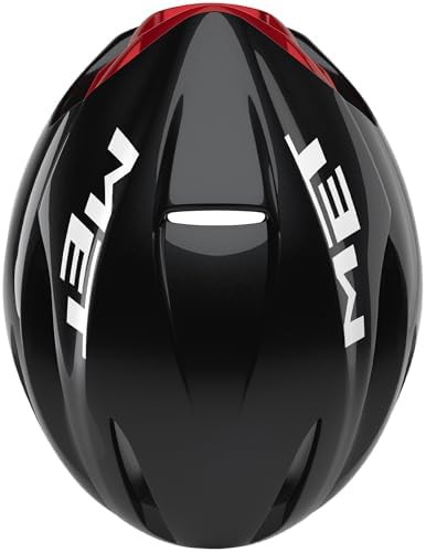 Black and red aero road helmet — photo 3
