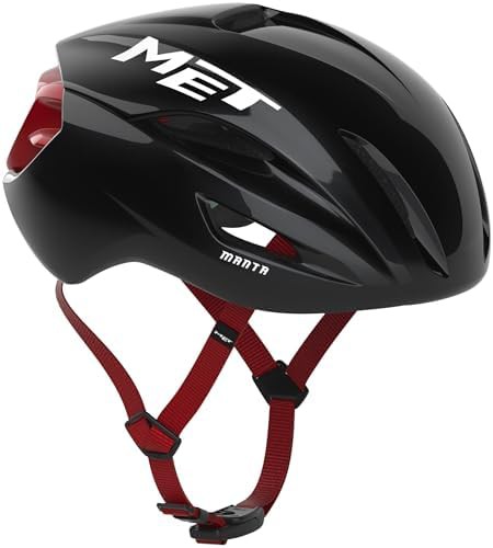Black and red aero road helmet — photo 4