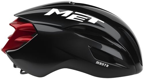 Black and red aero road helmet — photo 5
