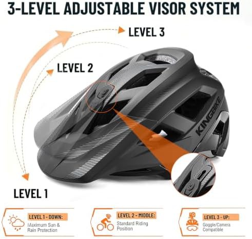 Black mountain bike helmet with camera mount — photo 3